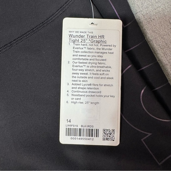Lululemon Wunder Train High Rise Tight Athletic Legging Black Graphic Logo 14 - Picture 9 of 10